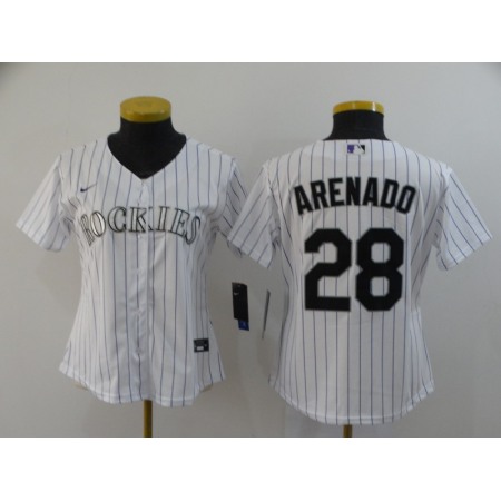 Men's Colorado Rockies #28 Nolan Arenado White 2020 Cool Base Stitched MLB Jersey