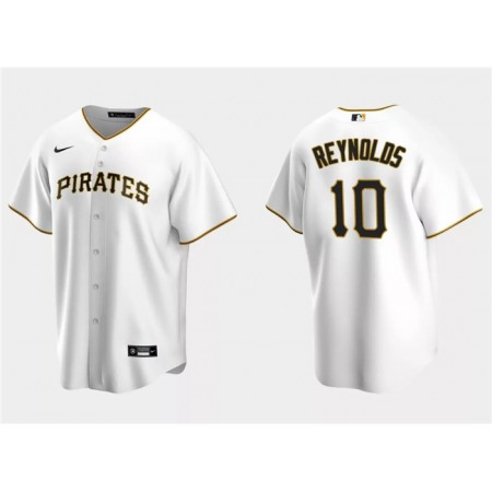 Men's Pittsburgh Pirates #10 Bryan Reynolds White Cool Base Stitched Baseball Jersey