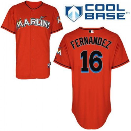 Marlins #16 Jose Fernandez Orange Cool Base Stitched Youth MLB Jersey