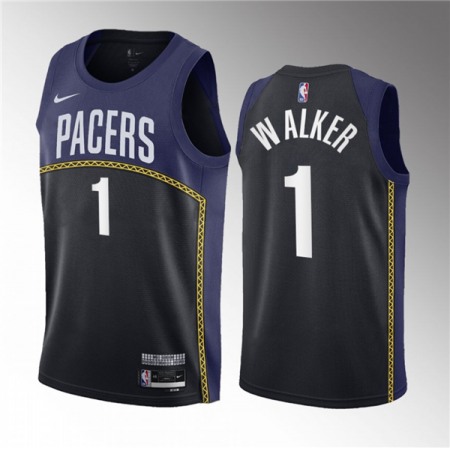 Men's Indiana Pacers #1 Jarace Walker Blue 2023 Draft City Edition Stitched Basketball Jersey