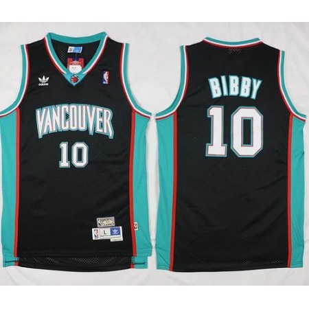 Grizzlies #10 Mike Bibby Black Throwback Stitched NBA Jersey