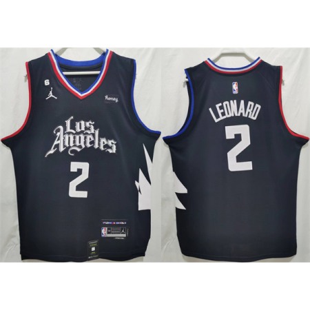 Men's Los Angeles Clippers #2 Kawhi Leonard Black Stitched Jersey