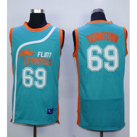 Flint Tropics #69 Downtown Blue Semi-Pro Movie Stitched Basketball Jersey