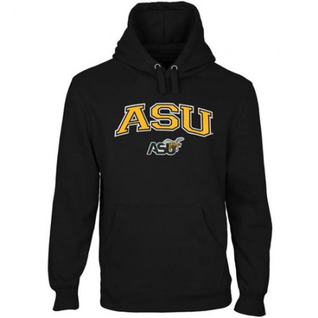 Alabama State Hornets Logo Arch Applique Pullover Hoodie Black