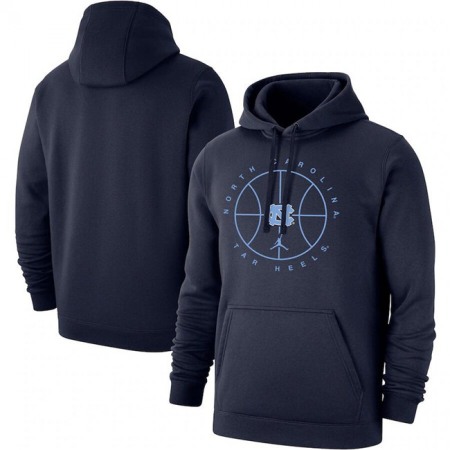 Men's North Carolina Tar Heels Navy Basketball Icon Club Fleece Pullover Hoodie