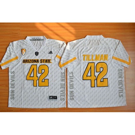 Sun Devils #42 Pat Tillman New White Stitched NCAA Jersey