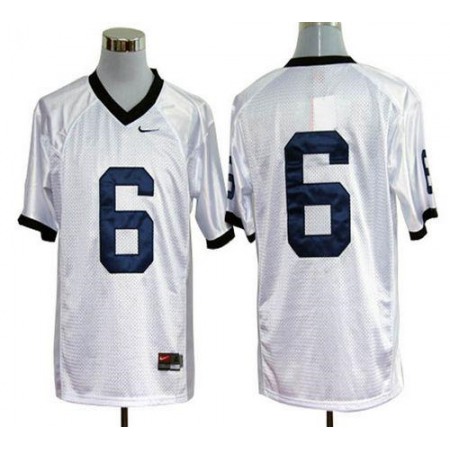 Nittany Lions #6 White Stitched NCAA Jersey