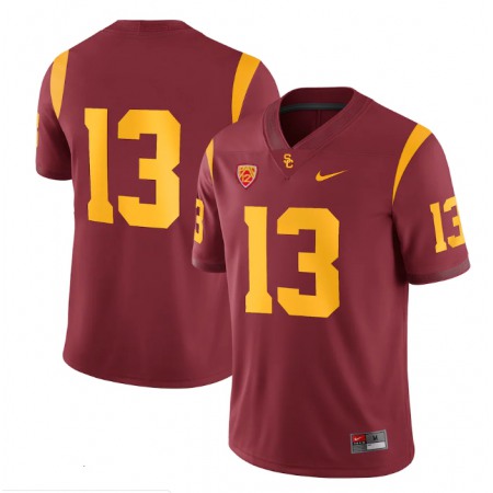 Men's USC Trojans #13 Caleb Williams Red Stitched Jersey