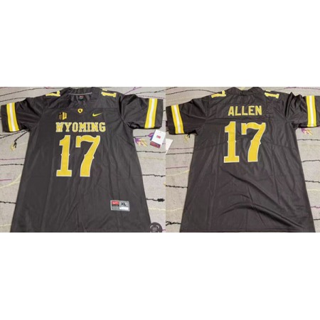 Men's Wyoming Cowboys #17 Josh Allen Brown Stitched College Football Jersey