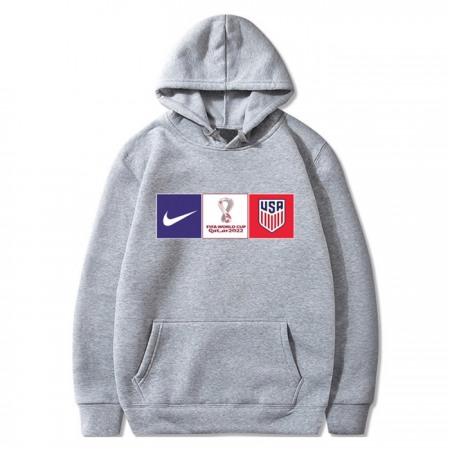 Men's American World Cup Soccer Hoodie Grey