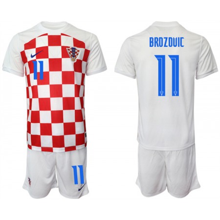 Men's Croatia #11 Brozovic White Home Soccer Jersey Suit