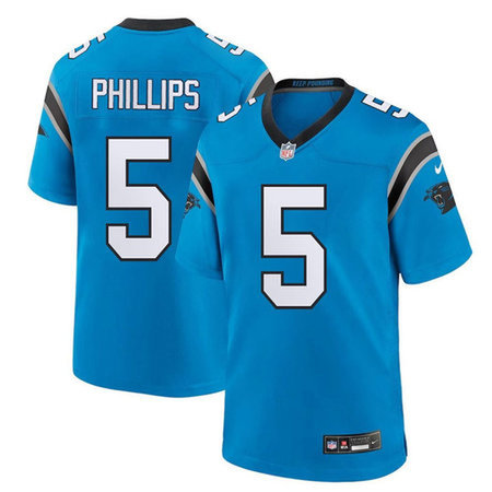 Men's Carolina Panthers #5 Jaelan Phillips Nike Blue Game Jersey