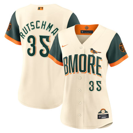 Women's Baltimore Orioles #35 Adley Rutschman Nike Natural 2026 City Connect Stadium Jersey