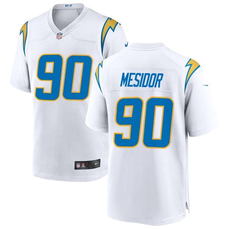 Men's Los Angeles Chargers #90 Akheem Mesidor White 2026 NFL Draft Game Jersey