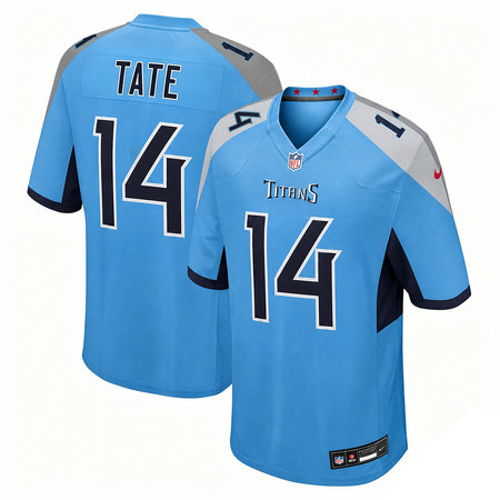 Men's Tennessee Titans #14 Carnell Tate Blue 2026 NFL Draft Game Jersey