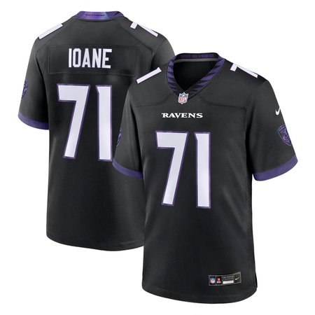 Men's Baltimore Ravens #71 Olaivavega Ioane Black 2026 NFL Draft Game Jersey