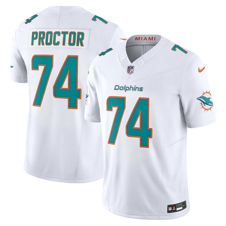 Men's Miami Dolphins #74 Kadyn Proctor White 2026 NFL Draft Vapor F.U.S.E. Limited Jersey