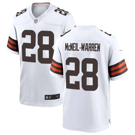 Men's Cleveland Browns #28 Emmanuel McNeil-Warren White 2026 NFL Draft Game Jersey