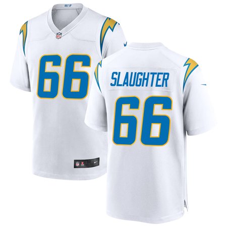 Men's Los Angeles Chargers #66 Jake Slaughter White 2026 NFL Draft Game Jersey