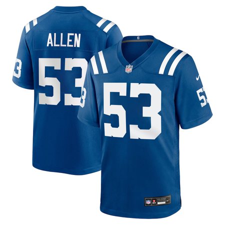 Men's Indianapolis Colts #53 CJ Allen Royal 2026 NFL Draft Game Jersey