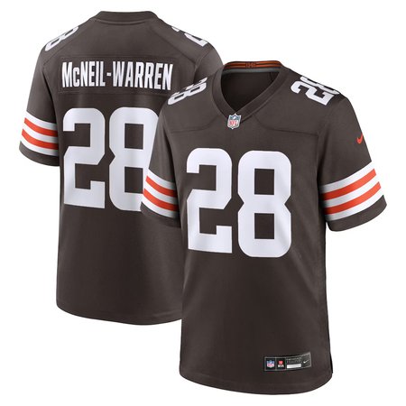 Men's Cleveland Browns #28 Emmanuel McNeil-Warren Brown 2026 NFL Draft Game Jersey