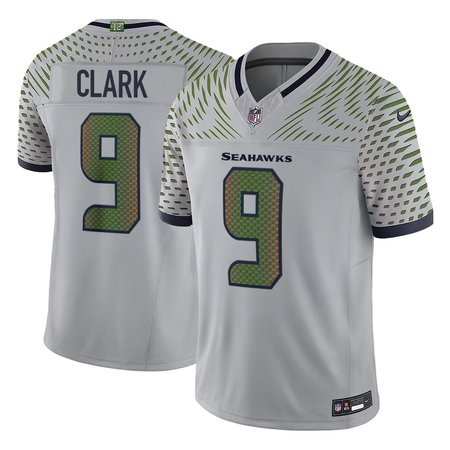 Men's Seattle Seahawks #9 Bud Clark Gray 2026 NFL Draft Rivalries Collection Vapor F.U.S.E. Limited Jersey