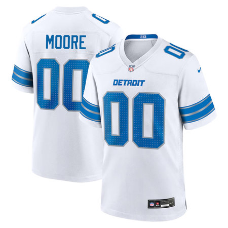Men's Detroit Lions #9 Derrick Moore White 2026 NFL Draft Game Jersey