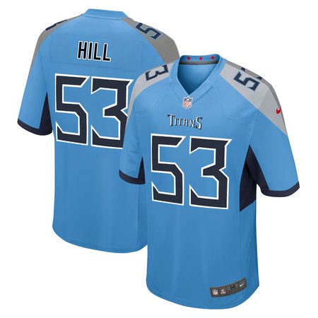 Men's Tennessee Titans #53 Anthony Hill Blue 2026 NFL Draft Game Jersey