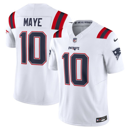 Youth New England Patriots #10 Drake Maye White Vapor F.U.S.E. Limited Jersey