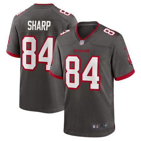 Men's Tampa Bay Buccaneers #84 Bauer Sharp Nike Pewter Alternate Game Jersey
