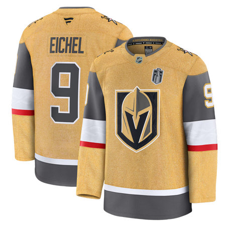 Men's Vegas Golden Knights #9 Jack Eichel Gold 2026 Stanley Cup Final Premium Jersey