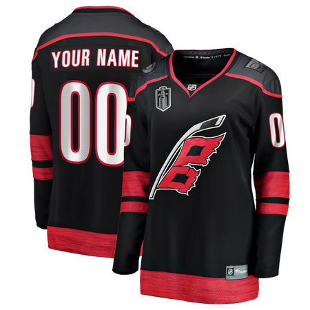 Women's Carolina Hurricanes Black 2026 Stanley Cup Final Home Custom Jersey