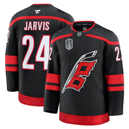 Men's Carolina Hurricanes #24 Seth Jarvis Black 2026 Stanley Cup Final Home Premium Jersey