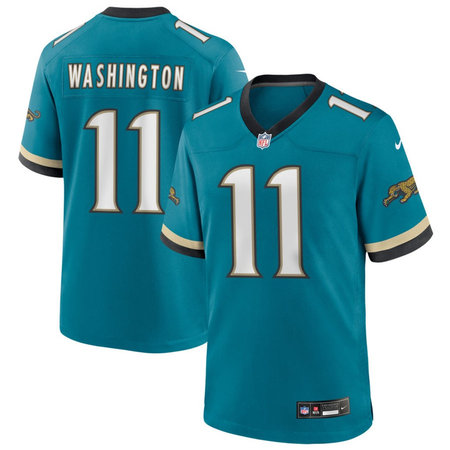 Men's Jacksonville Jaguars #11 Parker Washington Teal Game Jersey
