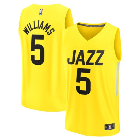 Youth Utah Jazz Cody Williams Yellow 2024 NBA Draft Fast Break Player Jersey - Icon Edition