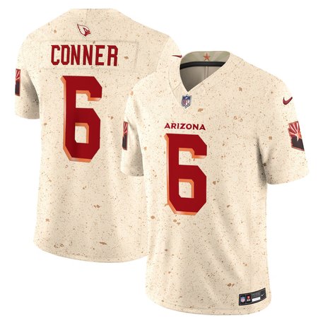 Men's Arizona Cardinals #6 James Conner Cream Rivalries Collection F.U.S.E. Vapor Limited Stitched Jersey
