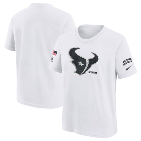 Youth Houston Texans Nike White 2024 Salute To Service T-Shirt