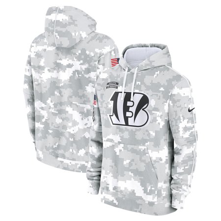 Men's Cincinnati Bengals Nike Arctic Camo 2024 Salute to Service Club Fleece Pullover Hoodie