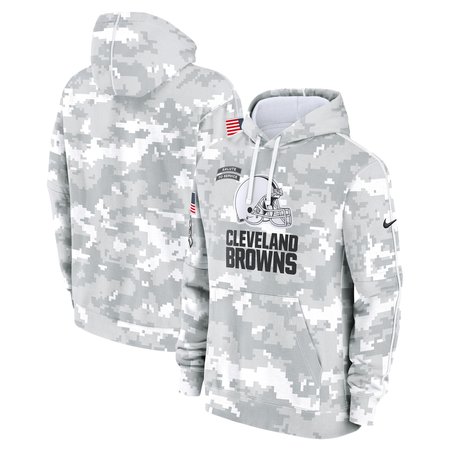 Men's Cleveland Browns Nike Arctic Camo 2024 Salute to Service Club Fleece Pullover Hoodie