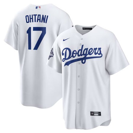 Men's Los Angeles Dodgers #17 Shohei Ohtani Nike White 2025 World Series Champions Home Replica Jersey