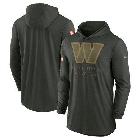 Men's Washington Commanders Forest Green 2025 Salute to Service Sideline Dri-FIT Lightweight Pullover Hoodie