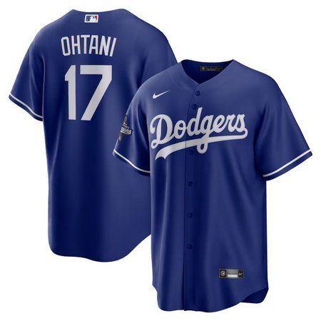 Men's Los Angeles Dodgers #17 Shohei Ohtani Nike Royal 2025 World Series Champions Alternate Replica Jerse