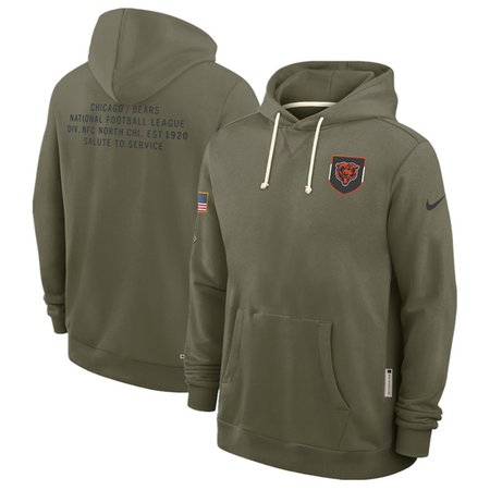 Men's Chicago Bears Olive 2025 Salute to Service Pullover Hoodie