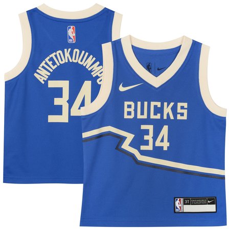 Toddler Milwaukee Bucks Giannis Antetokounmpo Nike Royal 2024/25 Swingman Player Jersey - City Edition