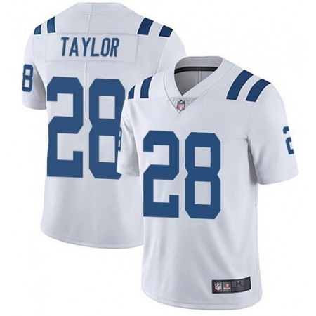 Men's Indianapolis Colts #28 Jonathan Taylor White Stitched Jersey