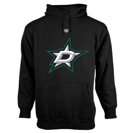 Dallas Stars Old Time Hockey Big Logo with Crest Pullover Hoodie Black