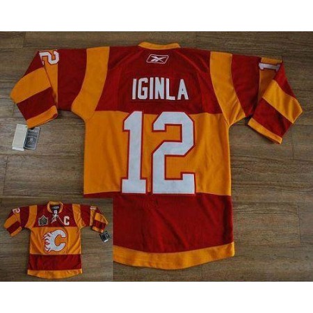 Flames #12 Jarome Iginla Red/Orange 2011 Winter Classic Stitched Youth NHL Jersey