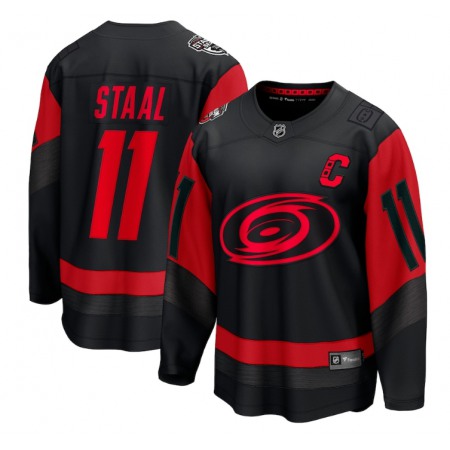 Men's Carolina Hurricanes #11 Jordan Staal Black Red Stadium Series Breakaway Stitched Jersey