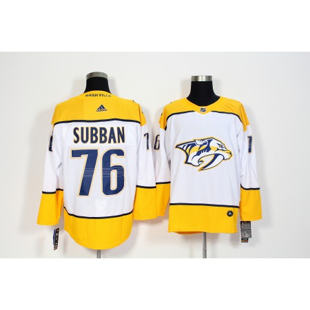 Men's Adidas Nashiville Predators #76 P.K Subban White Stitched NHL Jersey