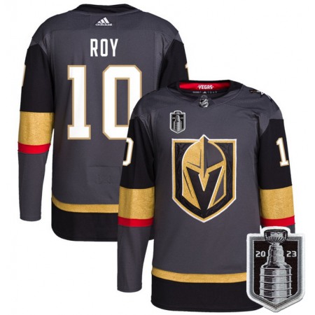 Men's Vegas Golden Knights #10 Nicolas Roy Gray 2023 Stanley Cup Final Stitched Jersey